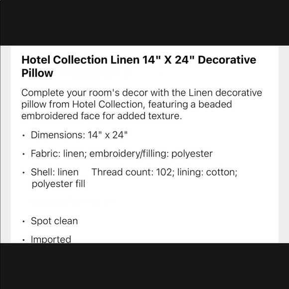 Hotel Collection Linen 14”x24” Decorative Pillow - Picture 5 of 5